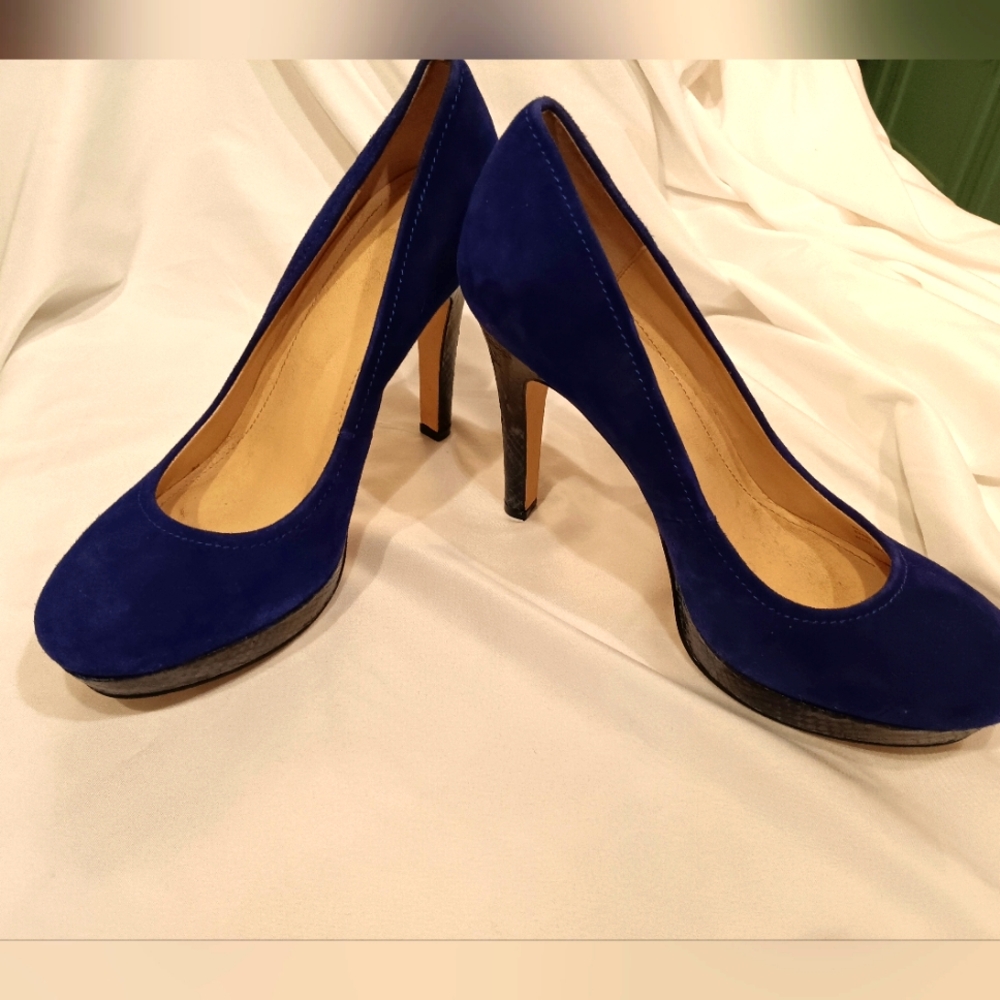 Calvin Klein Platform Heels with Velvet and Animal Print